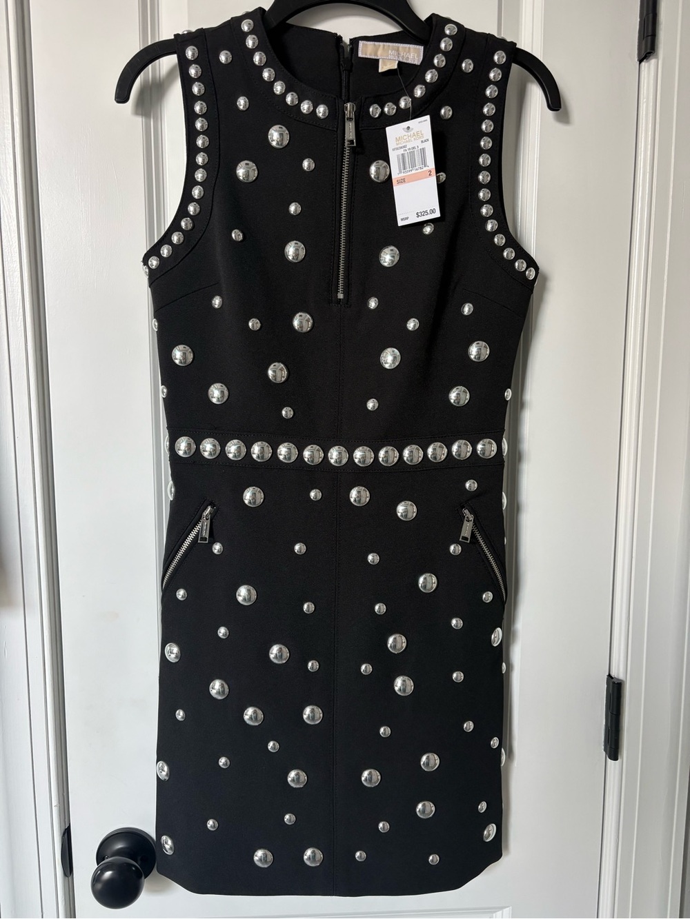 Michael Kors Black Studded Statement Sheath Dress 2
